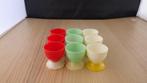 mooie retro gekleurde eierdopjes op voet, Ophalen of Verzenden, Huis en Inrichting
