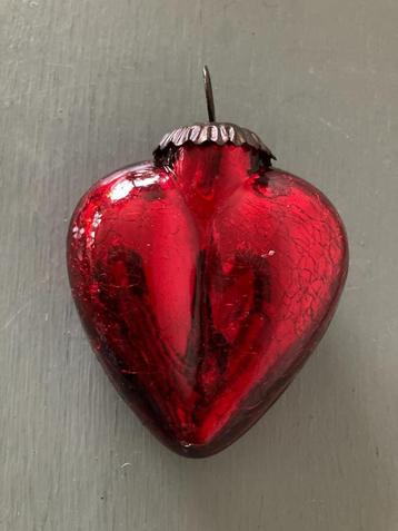 Glazen kerstboomhanger hart beschikbaar voor biedingen