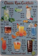 Classic Rum Cocktails reclamebord van metaal wandbord deco