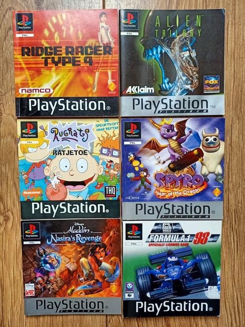 Handleidingen/manuals PS1 games PlayStation 1, Spelcomputers en Games, Games | Sony PlayStation 1, Zo goed als nieuw, 1 speler
