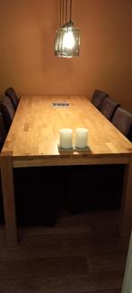 Eikenhouten tafel met stoelen, Ophalen of Verzenden, Gebruikt, Eikenhout, 4 tot 6 stoelen