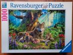 ZGAN!! Ravensburger puzzel, familie wolf in het bos, 1000 st, Ophalen of Verzenden, 500 t/m 1500 stukjes, Legpuzzel, Zo goed als nieuw