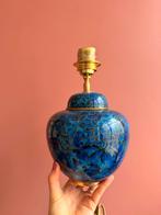 Blauwe cloisonné vaas-lamp 26 cm, Huis en Inrichting, Lampen | Tafellampen, Ophalen of Verzenden, Nieuw, Stof, Minder dan 50 cm