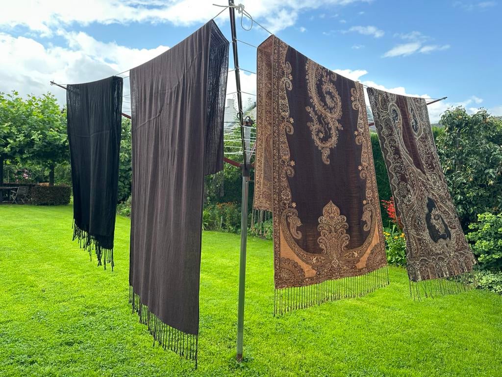 sjaals omslagdoek kasmir/paisly L177xB68 met franje meerdere, Carnaval, Maat 46/48 (XL) of groter, Ophalen of Verzenden, Zo goed als nieuw