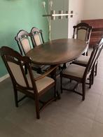 Eetkamerset – Ovale tafel met 6 stoelen, Huis en Inrichting, Complete eetkamers, Ophalen, Zo goed als nieuw, Klassiek eikenhout