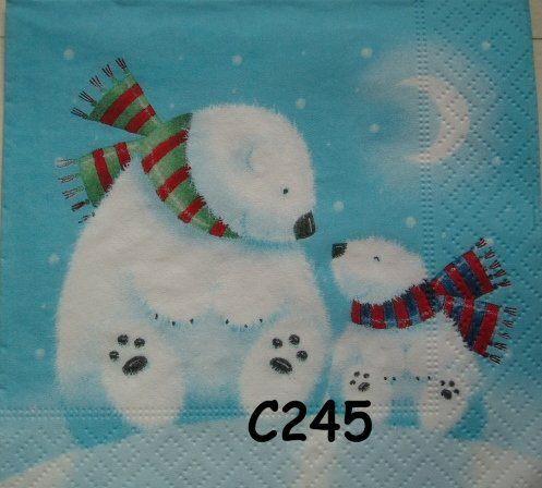 Servetten decoupage/bullet journal – ijsberen C245, Hobby en Vrije tijd, Knutselen, Nieuw, Materiaal, Verzenden