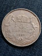 Hongarije 5 Korona 1907 Franz Joseph I  - Zilver, Verzenden, Hongarije, Losse munt, Zilver