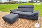 GRATIS LEVERING HEEL NL Montel 3-zits Antraciet Bankstel, Driepersoons, 75 tot 100 cm, Ophalen of Verzenden, Zo goed als nieuw