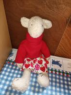 Schaap knuffel met rode trui en broek met fruit, Ophalen of Verzenden, Zo goed als nieuw, Overige typen