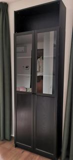 Billy Boekenkast met Opzetstuk & Glazen Deuren, Ophalen, 200 cm of meer, 50 tot 100 cm, Glas