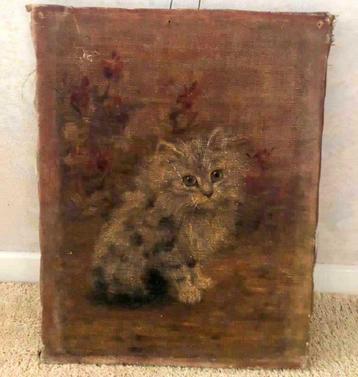 GEZOCHT: dit kleine kat schilderij ((poes katten poezen)) b2 beschikbaar voor biedingen