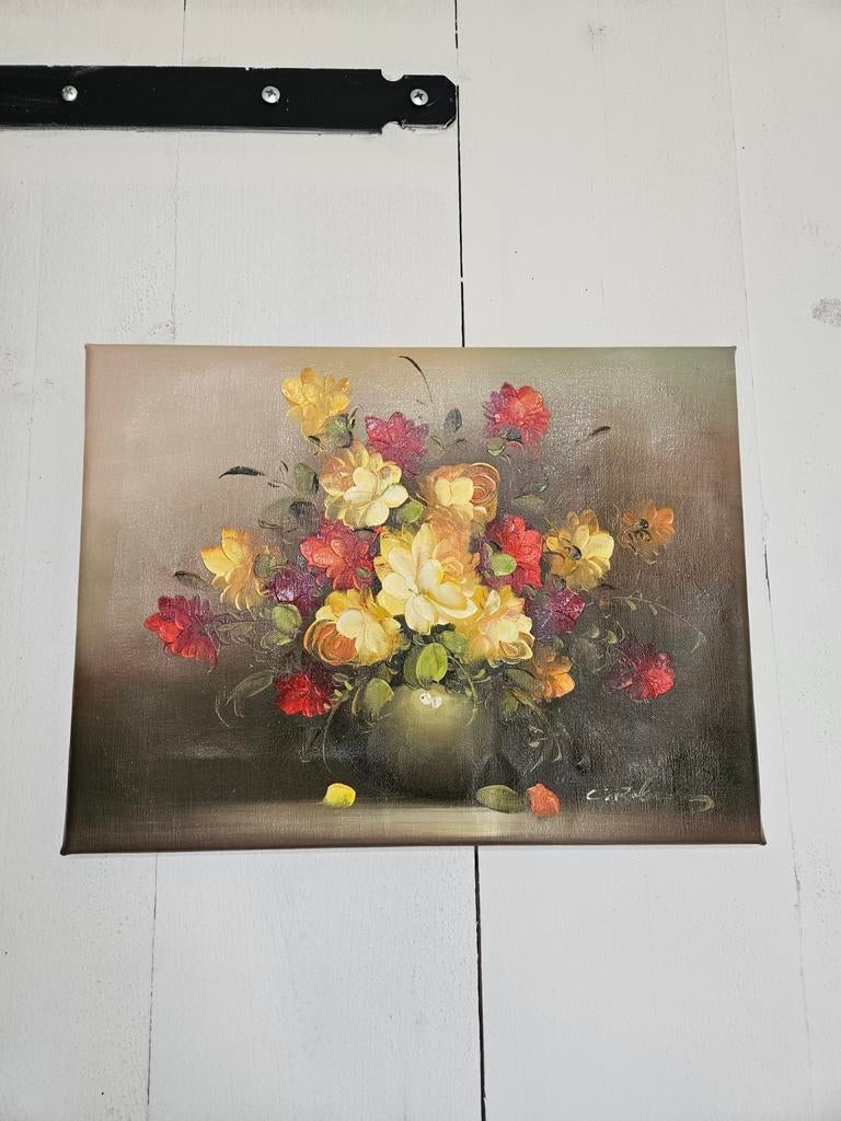 Stilleven Olieverf Schilderij - Boeket Bloemen, Ophalen of Verzenden