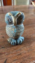 Vintage beeld uil messing. Mid Century. Hoogte 8 cm, Ophalen of Verzenden, Gebruikt, Dier