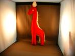 vintage/retro giraf skai nep leer rood wit 40 cm stiksels, Antiek en Kunst, Ophalen of Verzenden