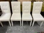 GRATIS - 4 stoelen - wit - kunstleer, Huis en Inrichting, Stoelen, Ophalen, Zo goed als nieuw, Wit, Vier