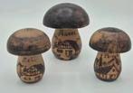 Vintage Peper/ Zout / Suiker Set houten paddestoelen bewerkt, Antiek en Kunst, Ophalen of Verzenden