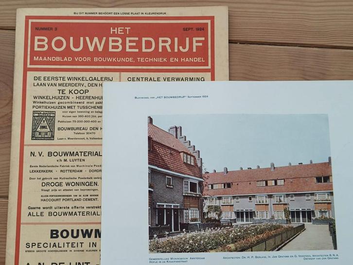 1924, " HET BOUWBEDRIJF", BIJVOEGSEL BERLAGE ., AMSTERDAM, Boeken, Kunst en Cultuur | Architectuur, Gelezen, Ophalen of Verzenden