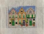 Borduurwerk, zijde, huisjes, vintage, Hobby en Vrije tijd, Ophalen