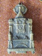 Mooie antieke deurklopper uit Engeland met Rye church 9,8 cm, Ophalen of Verzenden, Koper
