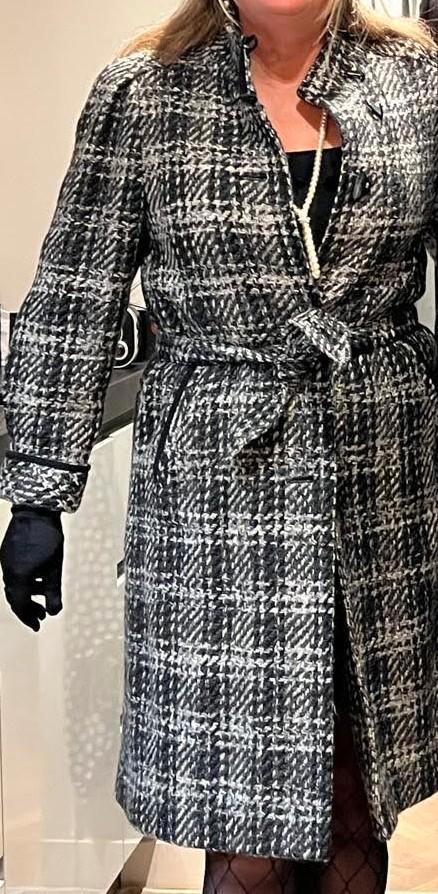 Vintage wollen mantel, 60s stijl, Kleding | Dames, Jassen | Zomer, Zo goed als nieuw, Maat 42/44 (L), Zwart, Ophalen of Verzenden