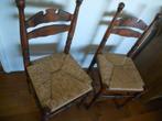 2 houten boerenknopstoelen met rieten zitting, Ophalen