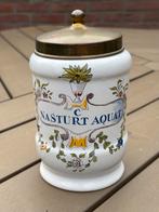 Apothekerspot Clin-Midy keramiek met messing deksel, Ophalen of Verzenden