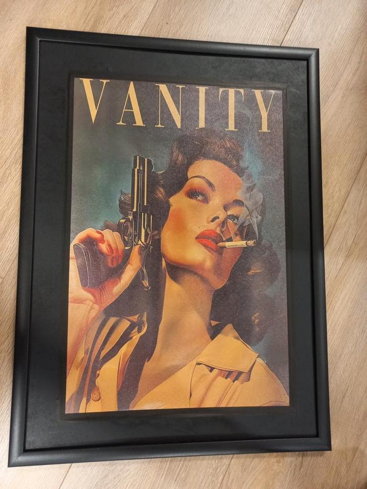 Vanity Schilderij Dame - 54x75 cm, Huis en Inrichting, Woonaccessoires | Schilderijen, Tekeningen en Foto's, Zo goed als nieuw