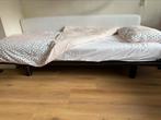 Bed 220 x 80 cm met twee matrassen, Huis en Inrichting, Ophalen, Eenpersoons, Zwart, Zo goed als nieuw