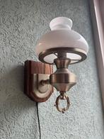 Vintage/ antieke hanglamp tin, Ophalen, Zo goed als nieuw, Glas, Antiek / vintage
