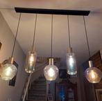 Hanglamp met 5 glazen lichtbronnen, Ophalen, 50 tot 75 cm, Zo goed als nieuw, Glas