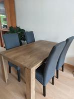 Eettafel met 4 stoelen, Huis en Inrichting, Tafels | Eettafels, Ophalen, Eikenhout, 50 tot 100 cm, Zo goed als nieuw