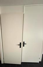 7 opdek deuren 88x 231,5 wit met zwarte klinken, Ophalen, 80 tot 100 cm, 215 cm of meer, Binnendeur