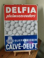 Oud origineel emaille bord Calve Delft., Verzamelen, Merken en Reclamevoorwerpen, Ophalen of Verzenden, Zo goed als nieuw, Reclamebord