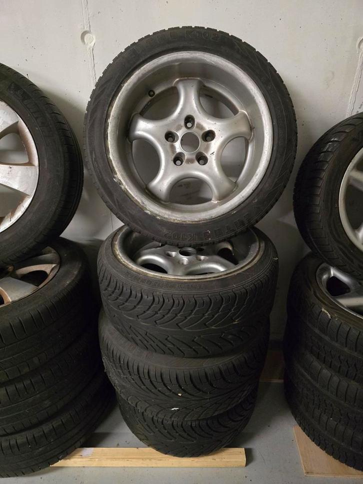 2x Winterbanden 4x100 2x 5 x 120 zomerbanden, Auto-onderdelen, Banden en Velgen, Banden en Velgen, Winterbanden, 16 inch, 195 mm