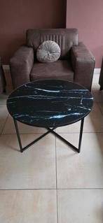 Marmerlook salontafel 45 cm hoog, 80 doorsnede, Huis en Inrichting, Tafels | Salontafels, 50 tot 100 cm, Rond, Zo goed als nieuw