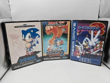 Sonic the Hedgehog 1, 2 en 3 Sega Mega Drive beschikbaar voor biedingen