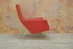 ZGANieuw! fraaie rode leren Label Don design fauteuil!, Huis en Inrichting, Design, Metaal, 75 tot 100 cm, Zo goed als nieuw
