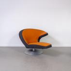 1x Leolux Parabolica Fauteuil Oranje/Blauw Stof - Aluminium