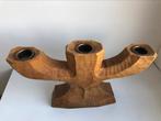 Antroposofische kandelaar hout 3-armig, Ophalen of Verzenden, Overige materialen