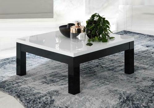 Salontafel vierkant hoogglans zwart-wit - marmer -AANBIEDING, Huis en Inrichting, Tafels | Salontafels, Nieuw, Minder dan 50 cm