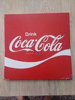 Emaille bord Coca-Cola Langcat Bussum., Ophalen of Verzenden, Gebruikt, Reclamebord