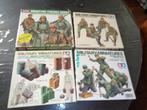 4 x modelbouw Duitse miniatuur soldaatjes WW2., Ophalen of Verzenden