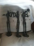 3 muzikanten van verbronsd koper. Prachtige strakke lijnen., Antiek en Kunst, Ophalen of Verzenden