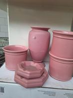 Roze Aardewerk Potten en Vaas Set, Gebruikt, Aardewerk of Porselein, Ophalen of Verzenden, Minder dan 50 cm