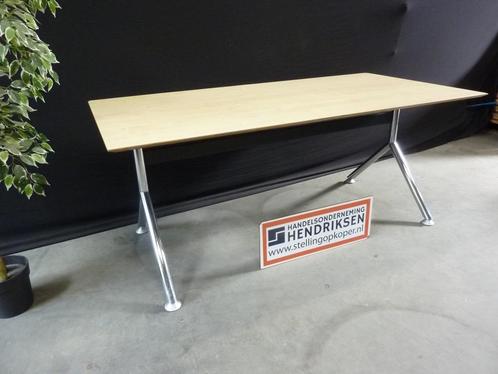 Gaaf design bureau / tafel / werktafel 180x90cm chroom/hout, Huis en Inrichting, Bureaus, Gebruikt, Bureau, Ophalen of Verzenden