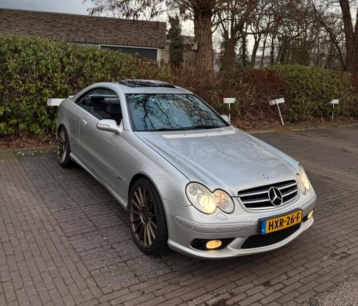 Mercedes-Benz CLK500 5.0 V8 M113, 7G, AMG-Pakket 2005 Aut, Auto's, Mercedes-Benz, Particulier, Benzine, Coupé, Geïmporteerd, Zilver of Grijs