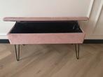 Bankje roze velvet, Ophalen, 100 tot 150 cm, Zo goed als nieuw, 25 tot 50 cm
