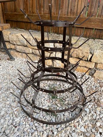 Brocante metalen Frans flessenrek, egouttoir des bouteilles beschikbaar voor biedingen