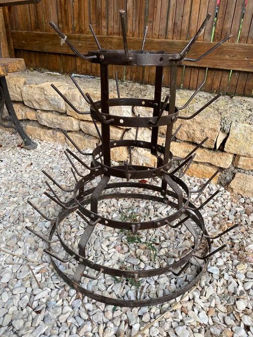 Brocante metalen Frans flessenrek, egouttoir des bouteilles, Antiek en Kunst, Curiosa en Brocante, Ophalen of Verzenden