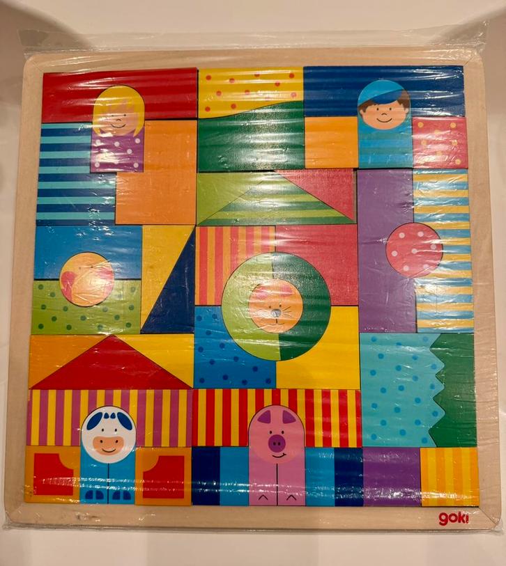 NIEUW: Goki houten puzzel voor kleuters, boerderij, Kinderen en Baby's, Speelgoed | Kinderpuzzels, Nieuw, 2 tot 4 jaar, 10 tot 50 stukjes